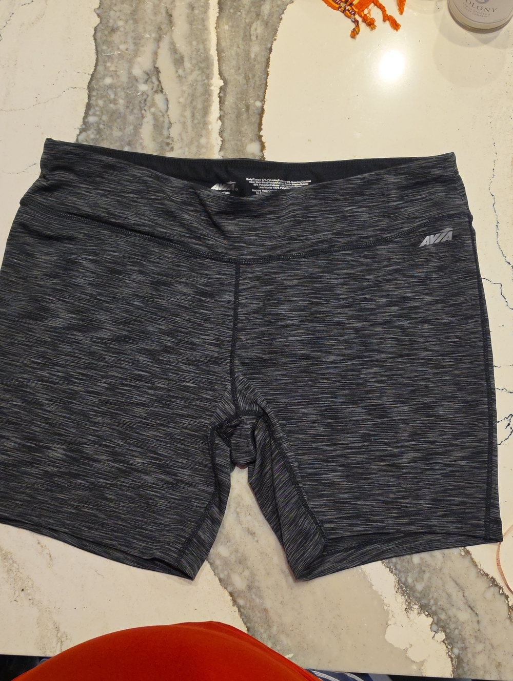 Avia Black and Gray Space-Dye Active Shortss